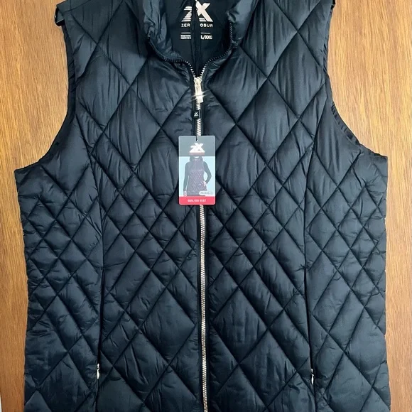 NWT ZeroXposur Quilted Black Puffer Vest - Picture 1 of 8